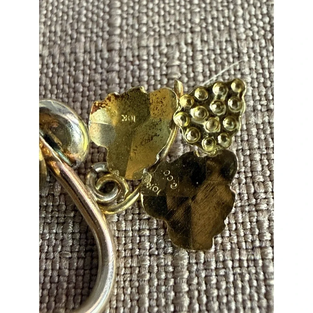 Black Hills Gold 3 Leaf Grape 14KGF And 10K Gold Clip On Earrings